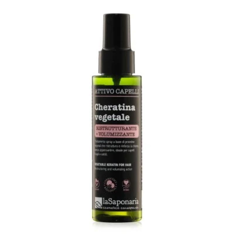 Spray capelli cheratina vegetale - Attivo capelli spray ristrutturante + volumizzante